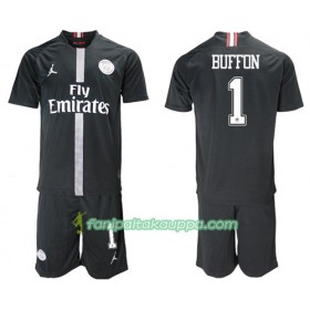 Jalkapallo Peliasut Paris Saint Germain Buffon 1 Jodan Musta Lasten Kolmas Pelipaita 2018-2019 Lyhythihainen